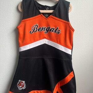 NFL Bengals Kids Cheerleader Dress - Black, Orange, and White